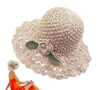 Summer Straw Hat, Straw Hats for Women, Crocheted Adjustable Sun Hats, Handwoven Women's Floppy Hat, Soft Sun Hats for Outdoor Activities, pink