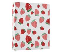 Summer Strawberries 3 Ring Binder 1.5 Inch Round Ring Binder View Binder Holds 200 Documents for Home School Office Use