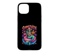 Summer Summerween skeleton mermaid Fun Outfit Case for iPhone 15 Plus