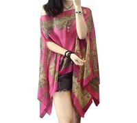 Summer Sun Protection Shawl for Women - French Style Casual Beach Cardigan Lightweight Breathable Chiffon Shawl Wrap Scarves Poncho Cape Capelets Tops (One Size,#9)
