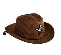 Summer Sun Straw 6 Colours Beach Girls Boys Kids Child Western Cowboy Hat 2 To 6Y Toddler Sun Hat (Coffee, A)