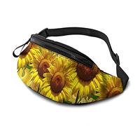 Summer Sunflower Adjustable Fanny Pack Waist Bags with Headphone Hole for Sports Workout Traveling Running