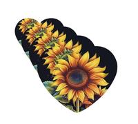 Summer Sunflower Car Air Fresheners 4 Pcs Heart Shape Hanging Car Air Freshener Fragrance Scented Cards Auto Mirror Pendant Aromatherapy Tablets For Car Home Office Closet Bathroom