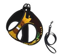 Summer Sunflower Floral Pattern,Pet Harness,Adjustable Reflective Dog Harness,Pet Leash Vest,M