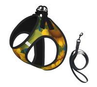 Summer Sunflower Print Reflective No Choke Pet Vest Harness,Adjustable Soft Padded Dog Harness With Easy Control Handle