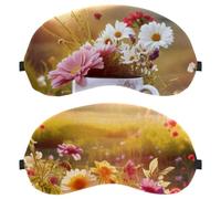 Summer Sunlight Flower 2-Pack Light-Blocking Soft Breathable Eye Masks with Eye Patches and Sleep Masks