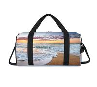Summer Sunrise Beach Oceans Theme Sport Duffel Bag with Shoes Compartment Overnight Weekender Bags Travel Gym Luggage Organizer for Women Men Kids Girls Boys