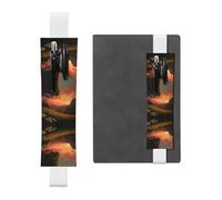 Summer Sunset Print Adjustable Elastic Band Pen Holder Pu Leather Pen Sleeve Pouch for Hardcover Journals, Notebooks