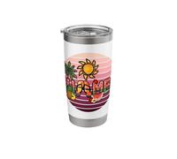 Summer Sunset Vibes Graphic with Tropical Elements Stainless Steel Insulated Tumbler