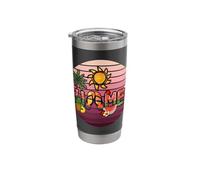 Summer Sunset Vibes Graphic with Tropical Elements Stainless Steel Insulated Tumbler
