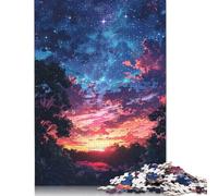 Summer Sunset Wooden Jigsaw 500 Piece Jigsaw Puzzle for Adults for Adults& Age 18 Years Up Stress Relief Puzzle Casual Games 500pcs (52x38cm)