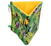 Summer Sunshade Bird Nest Hanging Bed for Small Birds Green Cloth | Tropical Rainforest Print, Secure Resting Spot, Windows Fence or Door Use, Decorative Style for Yellowbird Random Style