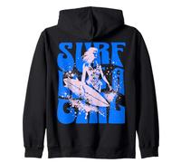 Summer - Surf Like A Girl, Blue Zip Hoodie