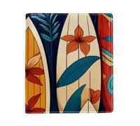 Summer Surfboard Pattern Big Replaceable Book Cover, Reusable PU Leather Book Protector, Suitable for 9.8" x 11" Notebooks