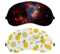 Summer Sweet Sour Lemon Pattern 2-Pack Eye Patch and Eye Masks Set, Light-Blocking, Soft, Breathable Sleep Mask Kit