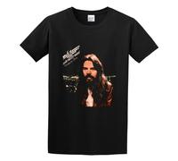 Summer T-Shirt, Round Neck Pure Cotton T-Shirt Bob Seger Stranger in Town T-Shirt Black