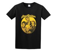 Summer T-Shirt, Round Neck Pure Cotton T-Shirt Golden Girls Stay Golden Yellow Graphic T-Shirt Black M