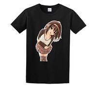 Summer T-Shirt, Round Neck Pure Cotton T-Shirt Haruhi Suzumiya T-Shirt Black XL