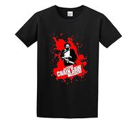 Summer T-Shirt, Round Neck Pure Cotton T-Shirt Texas Chainsaw Massacre Horror Movie T-Shirt Black