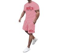 Summer T-Shirt with Shorts Set,Arched Style Style with Black Text T-Shirt