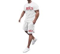 Summer T-Shirt with Shorts Set,Arched Style Style with Black Text T-Shirt