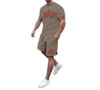 Summer T-Shirt with Shorts Set,Arched Style Style with Black Text T-Shirt