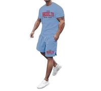 Summer T-Shirt with Shorts Set,Arched Style Style with Black Text T-Shirt