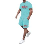 Summer T-Shirt with Shorts Set,Arched Style Style with Black Text T-Shirt