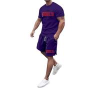 Summer T-Shirt with Shorts Set,Arched Style Style with Black Text T-Shirt