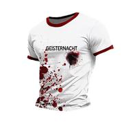 Summer T Shirts For Men Uk,Men'S Halloween Bloody Letter Print T Shirt Casual Comfortable Short Sleeve Tee For Daily Wear Sports And Leisure Activities Lightweight Breathable Summer Top