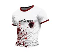 Summer T Shirts For Men Uk,Men'S Halloween Bloody Letter Print T Shirt Casual Comfortable Short Sleeve Tee For Daily Wear Sports And Leisure Activities Lightweight Breathable Summer Top