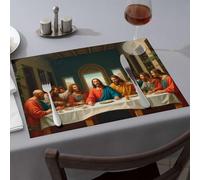 Summer Table Runner The Last Supper: A Modern Interpretation Dining Place Mats Yellow Placemats Western Party Decorations(4PCS)