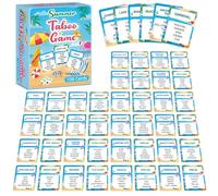 Summer Taboo Game Cards 108 Cards with Don’t Say Forbidden Words Challenge Summer Beach Party Games for Game Night Families Classrooms Office Groups Pool Party Hawaiian Luau Tropical Blank Card