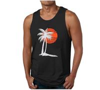 Summer Tank Tops for Men Sale Clearance Sleeveless T Shirts Hawaiian Printed Vests Round Neck Muscle Shirt Beach Holiday Tanks Male Casual Loose Tees Running Top Lightweight Quick Drying Blouse