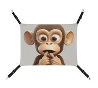 Summer The Silent Monkey Printed Pet Hammock for Cage Hanging Pet Hammock Bed with Metal Hooks for Guinea Pigs, Hamsters, Gerbils, Kittens, Cat Cages