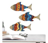 Summer-Themed Tropical Fish Series Wooden Hanging Ornaments | Rustic Wood Fish Wall Decor For Living Room & Bedroom Home Decoration
