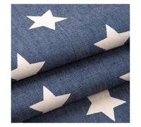 Summer Thin and Soft Cotton Printed Denim Fabric Clover Star Polka dots Stripe for Sewing Clothes Pants(Star Blue)