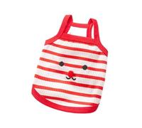 Summer Thin Style Dog Vest Cute Dog Clothes Simple Striped Puppy Suspender Shirt Fashion Cat Vest Bulldog Dog T-Shirt Pets Vest(Red,M)