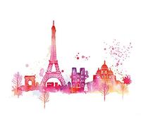 Summer Thornton "Paris Skyline Canvas Print, Multi-Colour, 60 x 80 cm