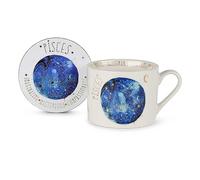 Summer Thornton 'Pisces Star Sign' Mug & Coaster Gift Set Gold