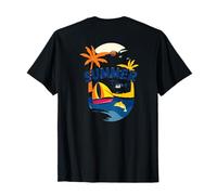 Summer Time, Sailboat, Dolphin, Palm Trees and Tropical Beach T-Shirt