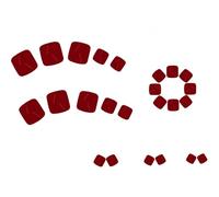 Summer Toe Press-On Fake Nails Sparkly Wine Red Cat's Eye Nail Art Decoration Retro Pedicure for Women and Girls 24PCS