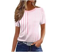Summer Tops for Women UK 2025 Fashion Short Sleeve Crew Neck T-Shirt Funny Marble Floral Print Blouse Casual Lightweight Loose Fit Shirts Ladies Elegant Going Out Tee