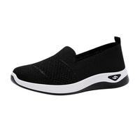 Summer Trainers for Women Arch Support Non-Slip Road Running Shoes Lightweight Mesh Breathable Sneakers for Gym Fitness Jogging Walking Size UK 5 Black