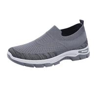Summer Trainers Men's Lightweight Trainers Men's White Sole Sports Shoes Without Laces Flat Bottom Walking Shoes Lightweight Slip On Jogging Shoes Breathable Mesh Casual Shoes with Footbed Slippers