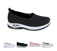 Summer Trainers, Women's Lightweight Slip On, Slippers, Comfortable, Soft Low Shoes, black, 8 UK