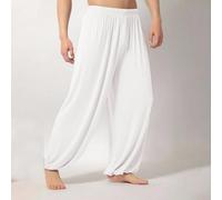 Summer Training Pants for Kung Fu Tai Chi Trousers Suitable for Shaolin Wing Chun (M White)