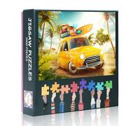 Summer Travel 1000 Piece Jigsaw Puzzle for Adults, Surfin Safari Stress Relief Puzzles, Car Trip Jigsaw Puzzle for Wall Decor Bedroom, Easy to Assemble, Enhance Hand Eye Coordination(50.5x70.5cm)