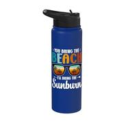 Summer Tropical Beach You Bring The Sunburn Vacation Stainless Steel Insulated Water Bottle