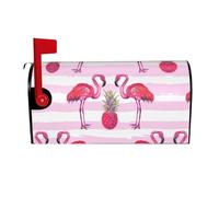 Summer Tropical Flamingo And Pineapple Magnetic Mailbox Cover Mailbox Protector Letter Box Flap Easy Install No Tools 21x18 In